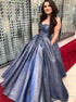 Sweetheart Balll Gowns Sleeveless Floor Length Prom Dresses with Pocket LBQ2407